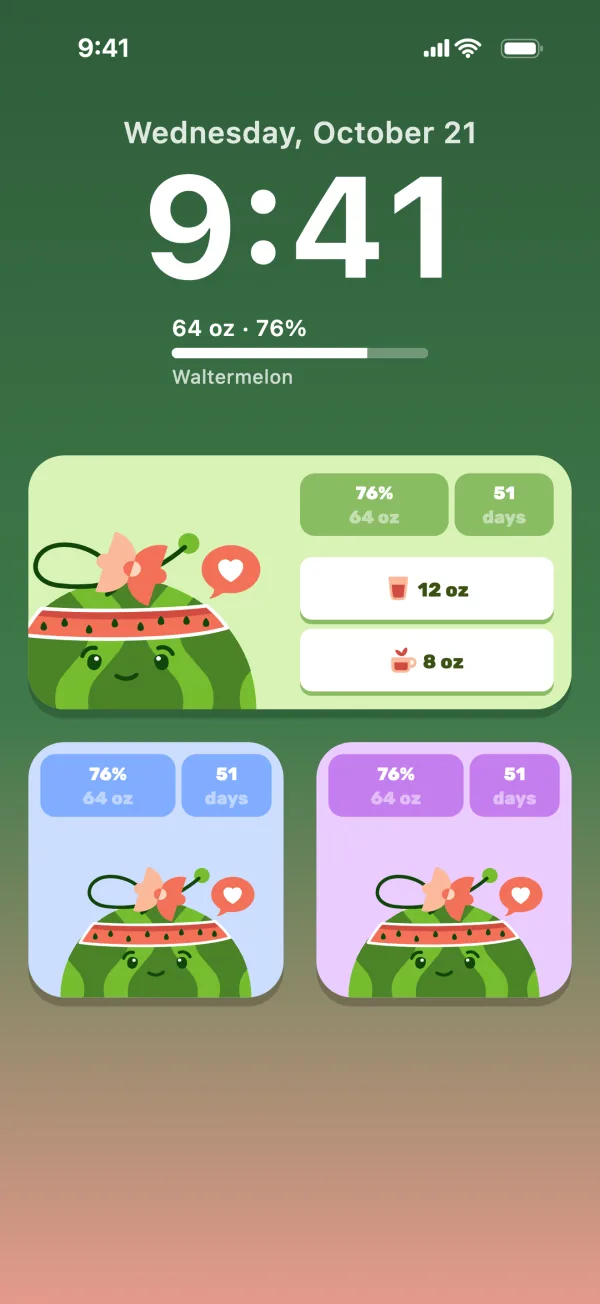Lock screen with Waltermelon widgets